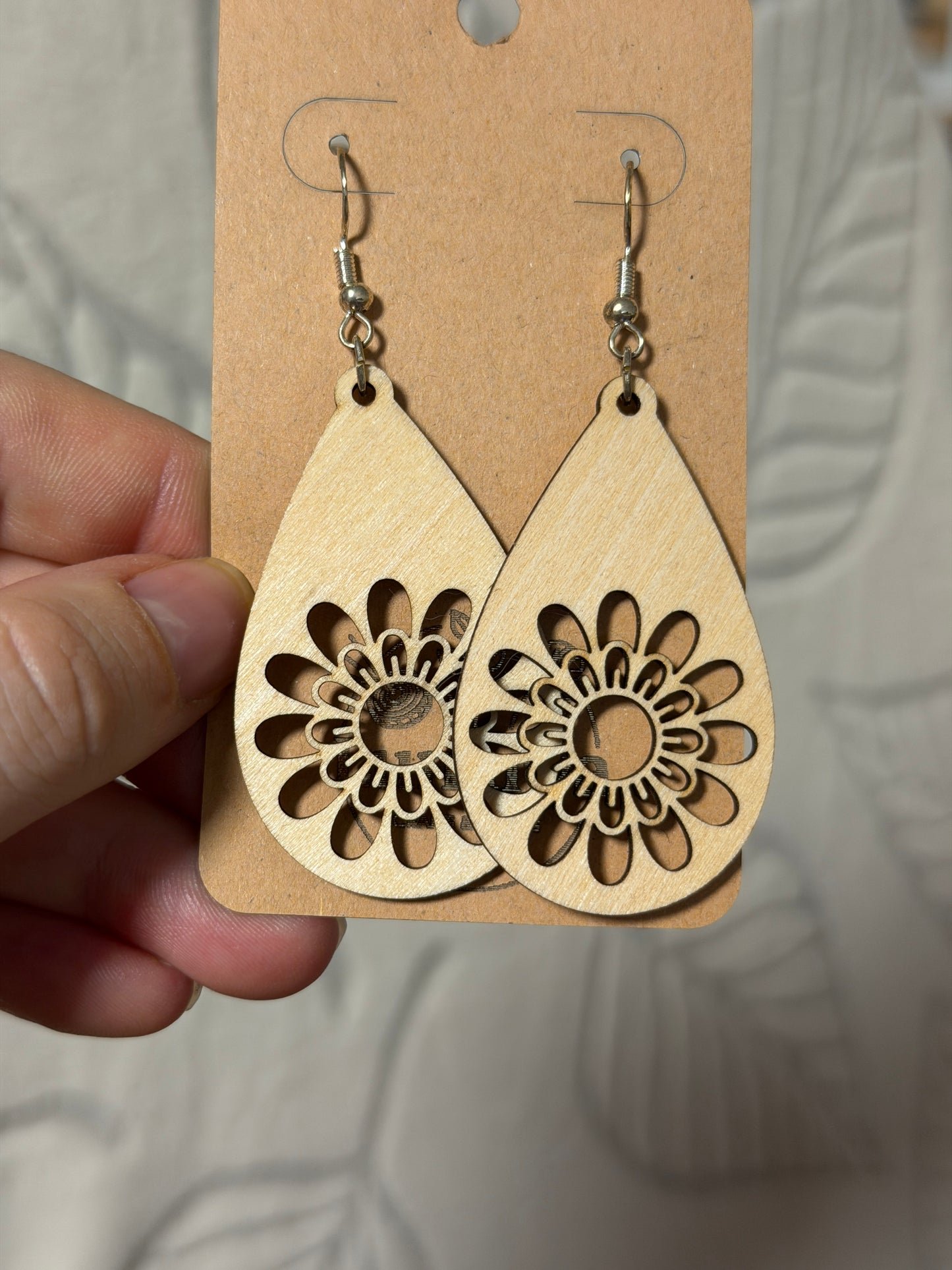 Boho Mandala Ohrringe aus Holz – 925 Silber | Leicht & Natürlich