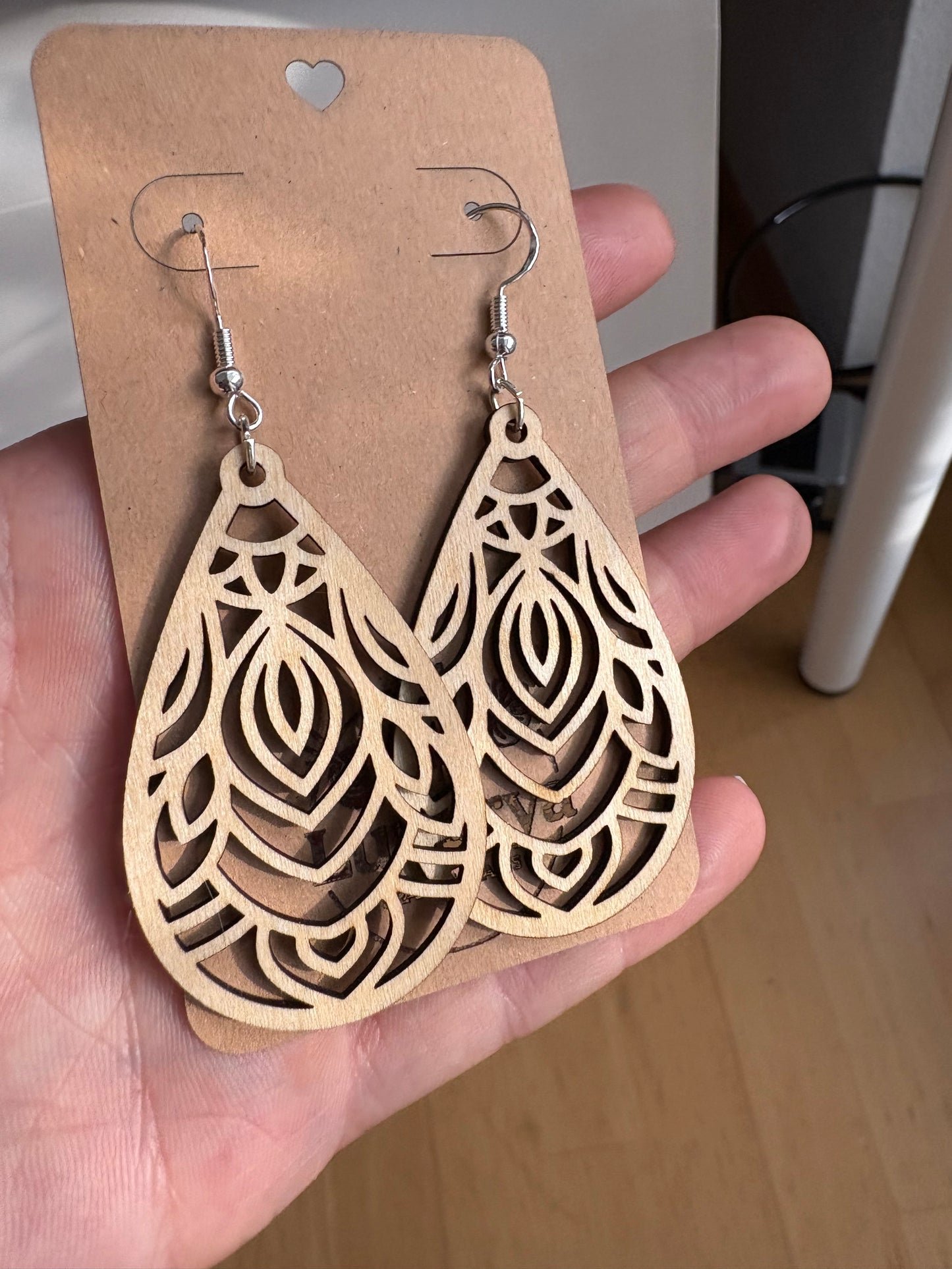 Boho Mandala Ohrringe aus Holz – 925 Silber | Leicht & Natürlich